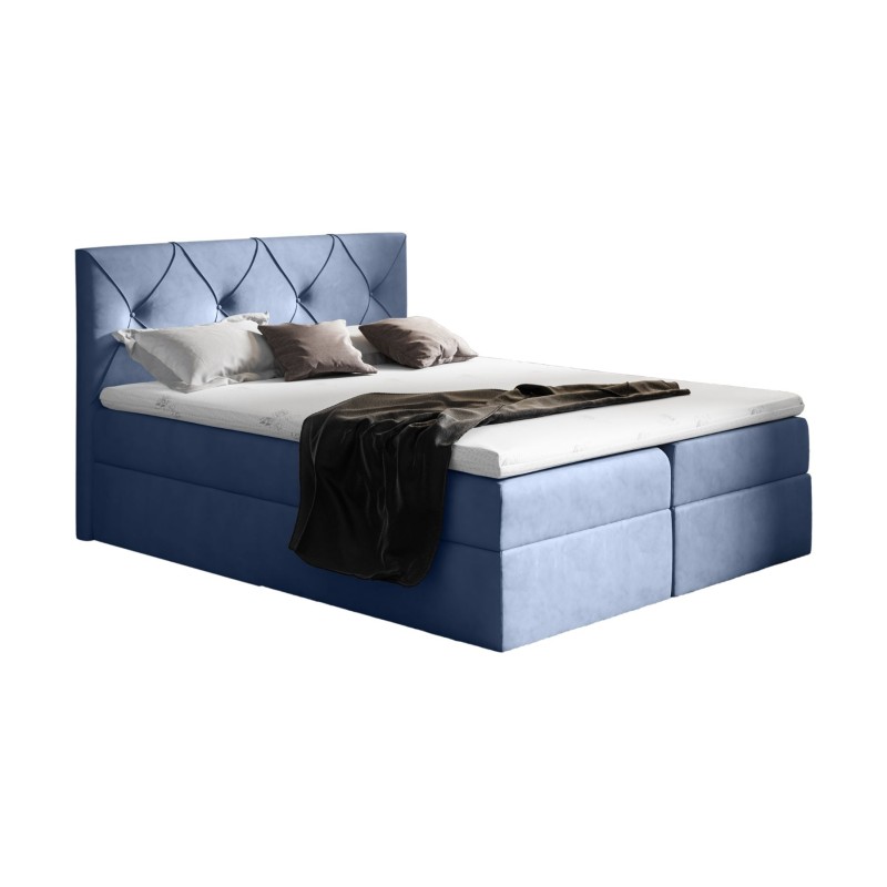 Cama continental Virox con contenedor para ropa de cama, tela Matt velvet 74 Cama continental Virox con contenedor para ropa de cama, tela Matt velvet 74