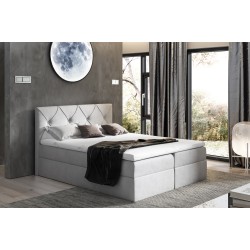 Cama continental Virox con contenedor para ropa de cama, tela Matt velvet 83