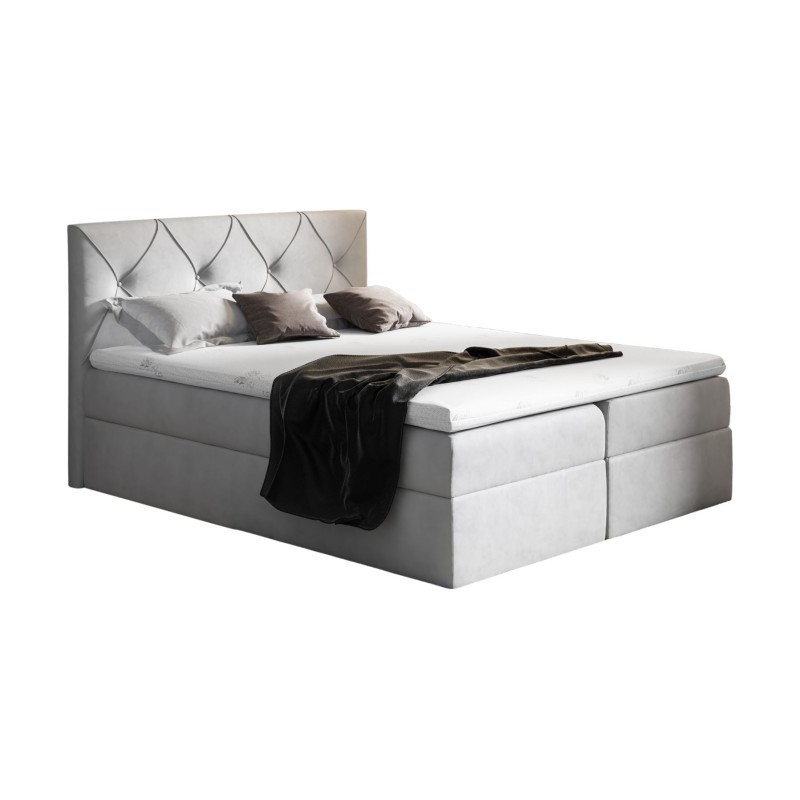 Cama continental Virox con contenedor para ropa de cama, tela Matt velvet 83 Cama continental Virox con contenedor para ropa de cama, tela Matt velvet 83