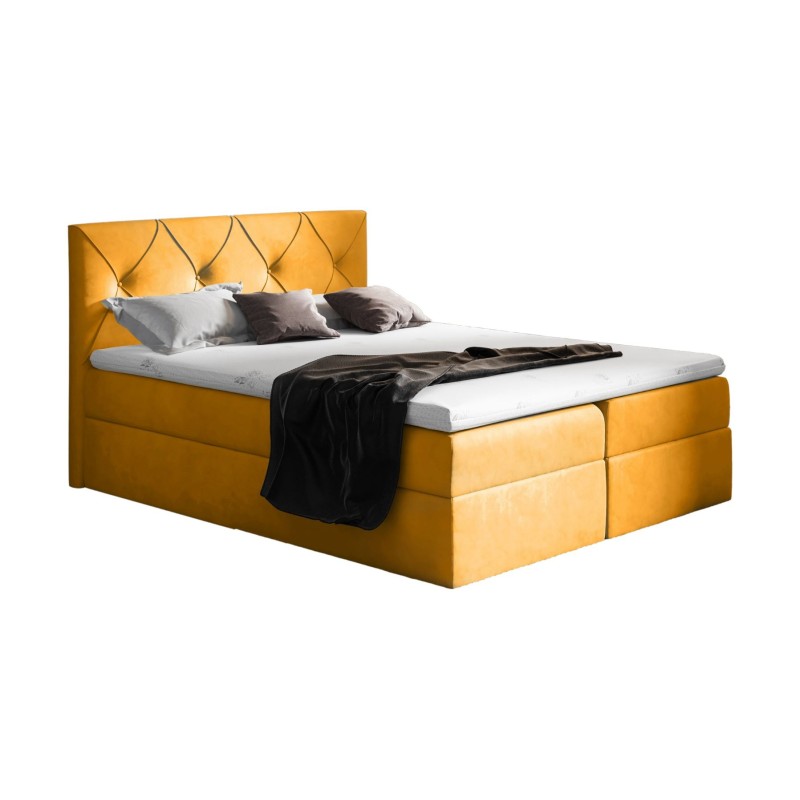 Cama continental Virox con contenedor para ropa de cama, tela Matt velvet 48 Cama continental Virox con contenedor para ropa de cama, tela Matt velvet 48