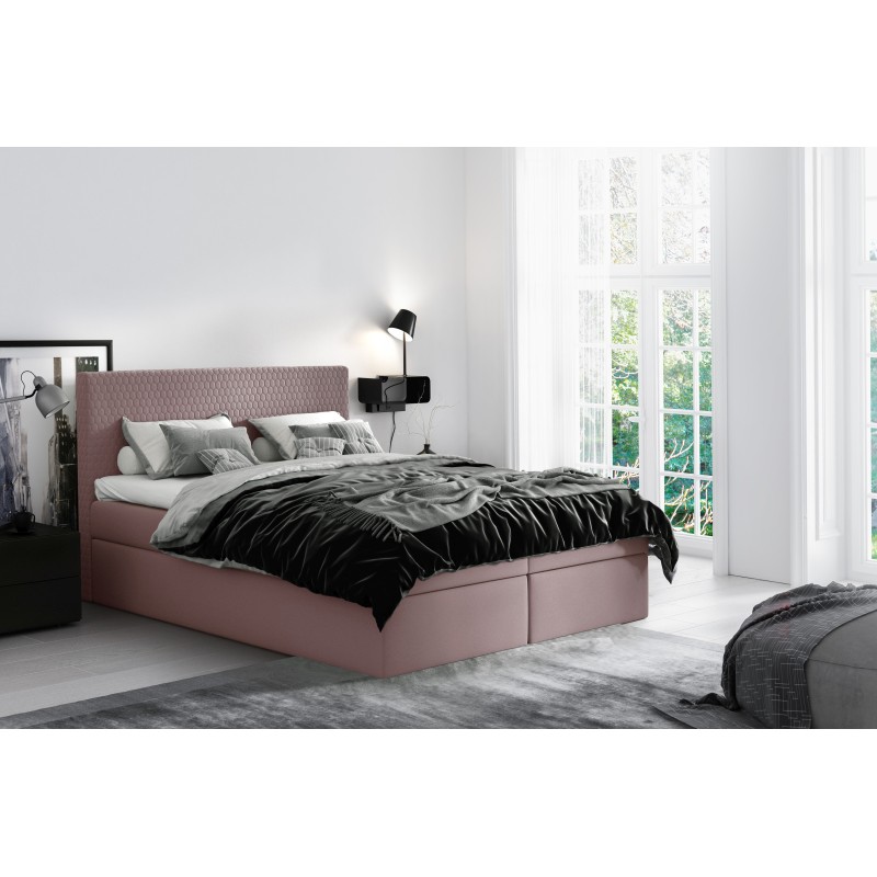 Cama continental Nolivo con contenedor para ropa de cama, tela Riviera 62 Cama continental Nolivo con contenedor para ropa de cama, tela Riviera 62