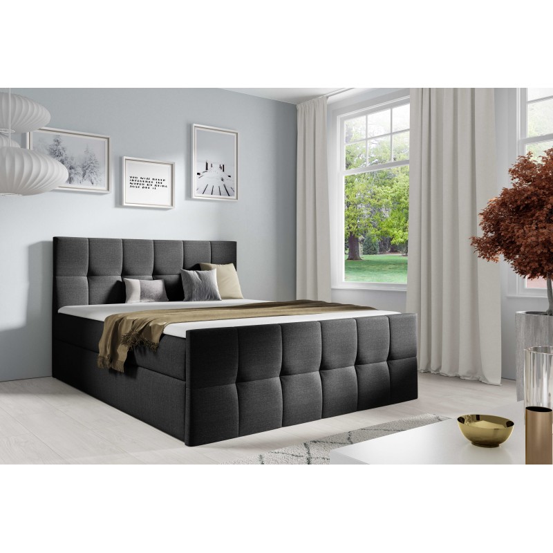 Cama continental Aurevo con contenedor para ropa de cama tela Inari 100 Cama continental Aurevo con contenedor para ropa de cama tela Inari 100