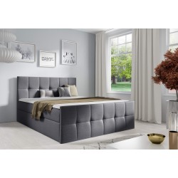 Cama continental Aurevo con contenedor para ropa de cama, tela Fancy 96.