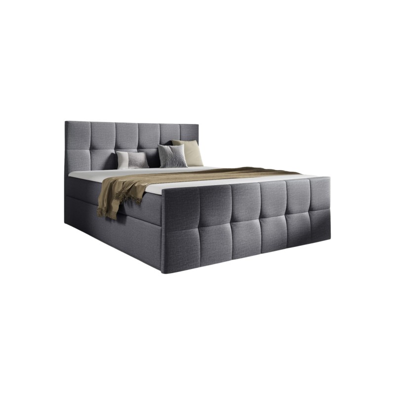 Cama continental Aurevo con contenedor para ropa de cama, tela Fancy 96. Cama continental Aurevo con contenedor para ropa de cama, tela Fancy 96.