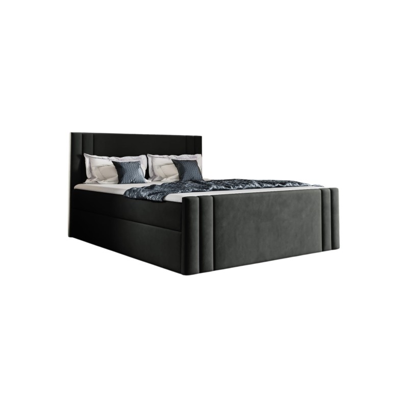 Cama continental Sovo con contenedor para ropa de cama, tela Amor velvet 4322. Cama continental Sovo con contenedor para ropa de cama, tela Amor velvet 4322.