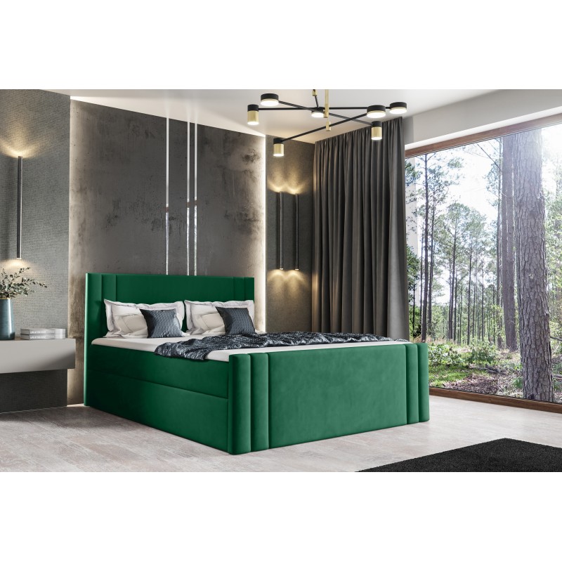 Sovo continental bed with a bedding container in Amor velvet 4311 fabric Sovo continental bed with a bedding container in Amor velvet 4311 fabric