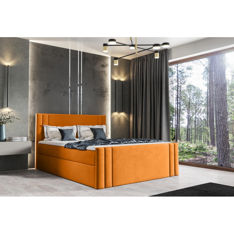 Sovo continental bed with a bedding storage in Amor velvet 4309 fabric Sovo continental bed with a bedding storage in Amor velvet 4309 fabric