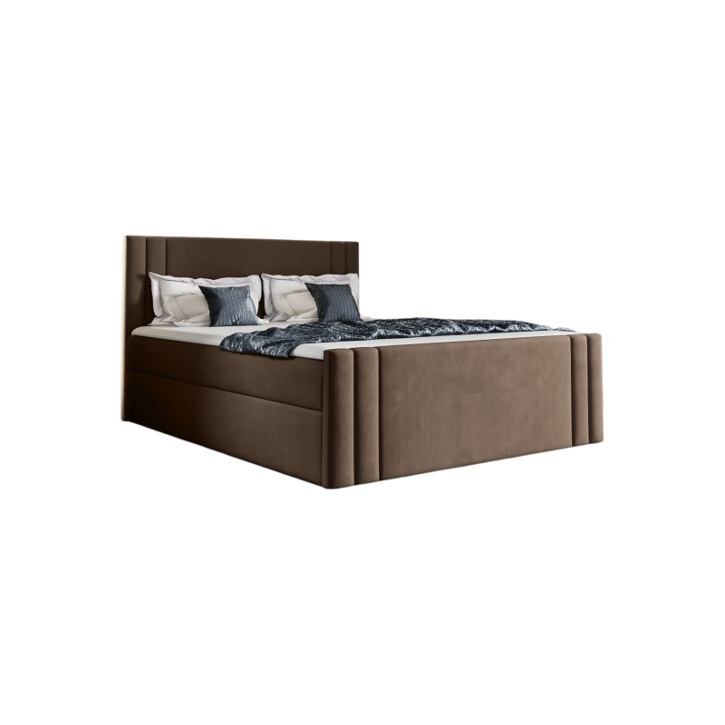 Cama continental Sovo con contenedor para ropa de cama, tela Amor velvet 4301 Cama continental Sovo con contenedor para ropa de cama, tela Amor velvet 4301