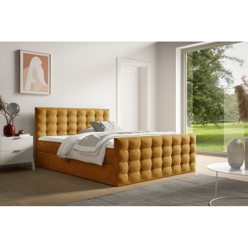 Cama continental Evano Acolchado decorativo y contenedor para ropa de cama tela Monolith 48