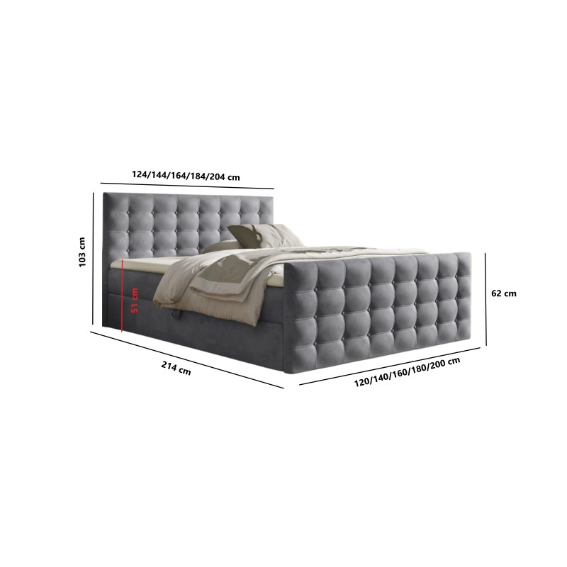 Cama continental Evano Acolchados decorativos y compartimento para ropa de cama tela Fresh 32 Cama continental Evano Acolchados decorativos y compartimento para ropa de cama tela Fresh 32
