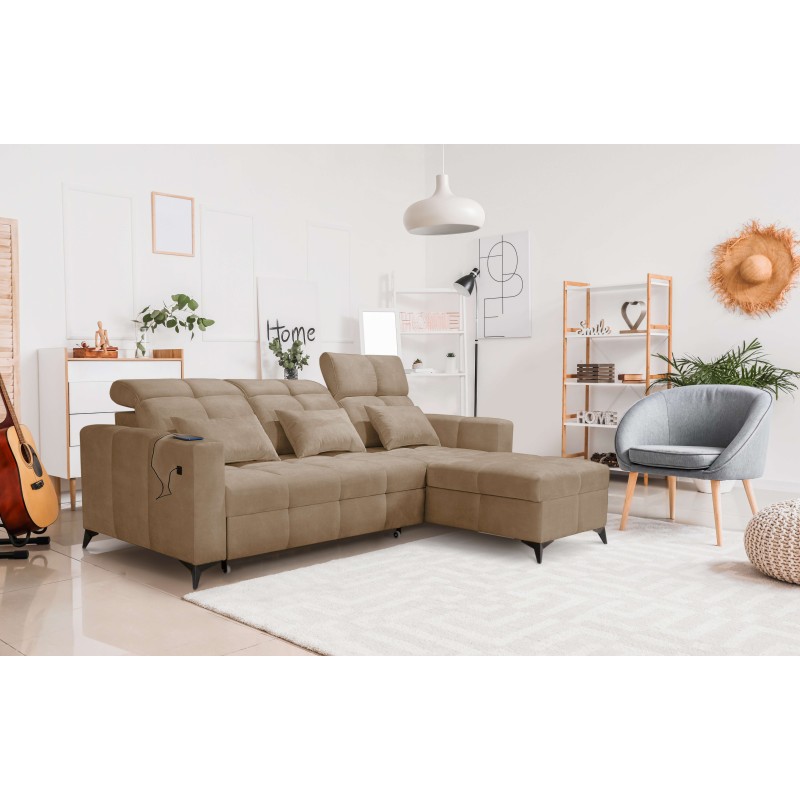 Luxuriöse Ecksofa Zeni mit Schlaffunktion in Samtstoff, Wave 4 | Ihr Ort für Komfort Luxuriöse Ecksofa Zeni mit Schlaffunktion in Samtstoff, Wave 4 | Ihr Ort für Komfort
