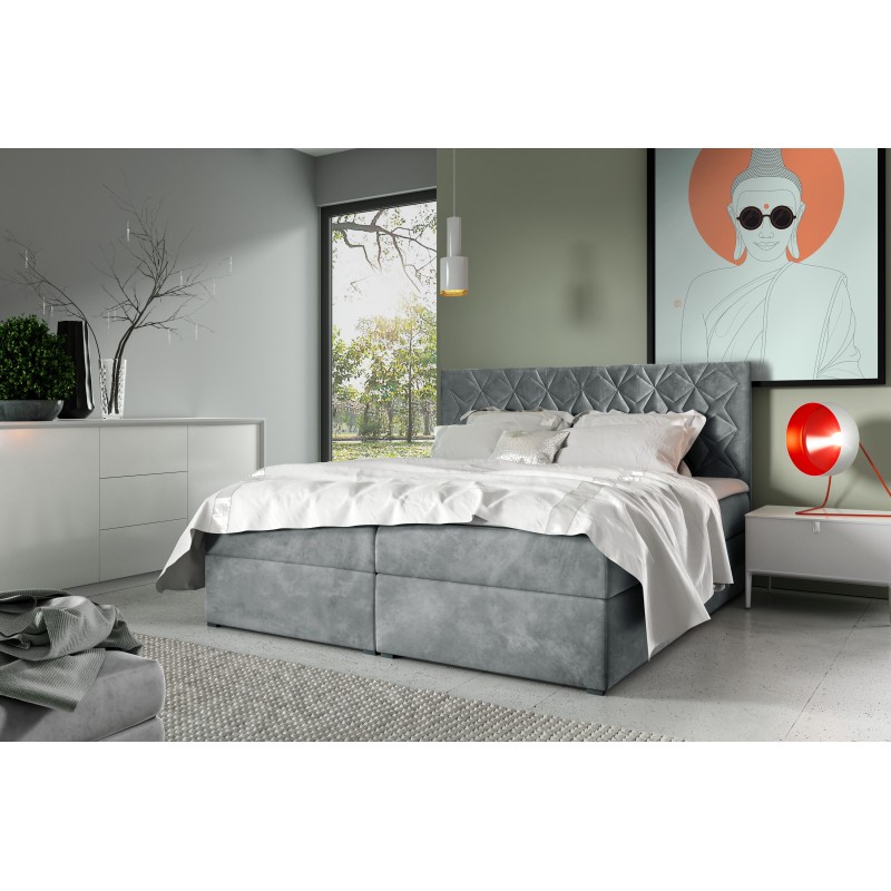 Cama continental Zendo VII con contenedor para ropa de cama, tela Fresh 32. Cama continental Zendo VII con contenedor para ropa de cama, tela Fresh 32.