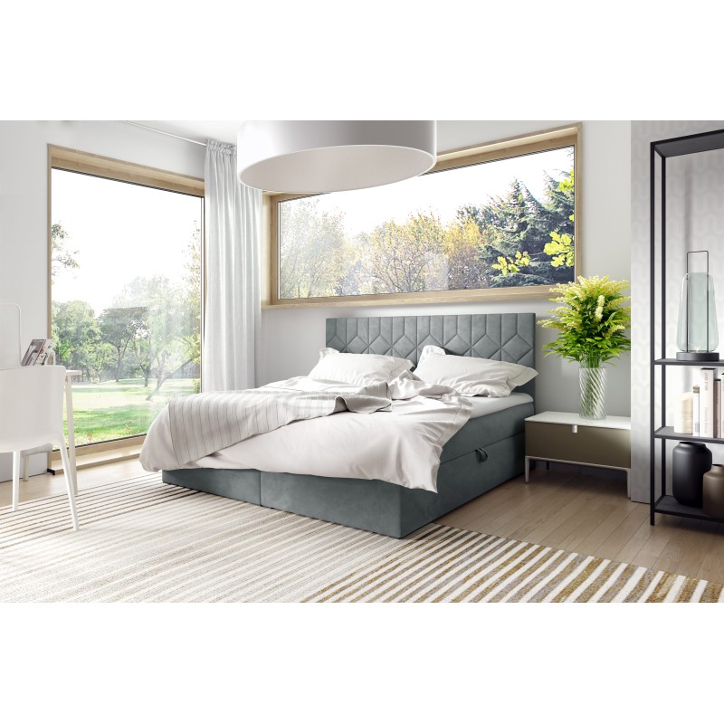 Cama continental Zendo V con contenedor para ropa de cama tela Fresh 32