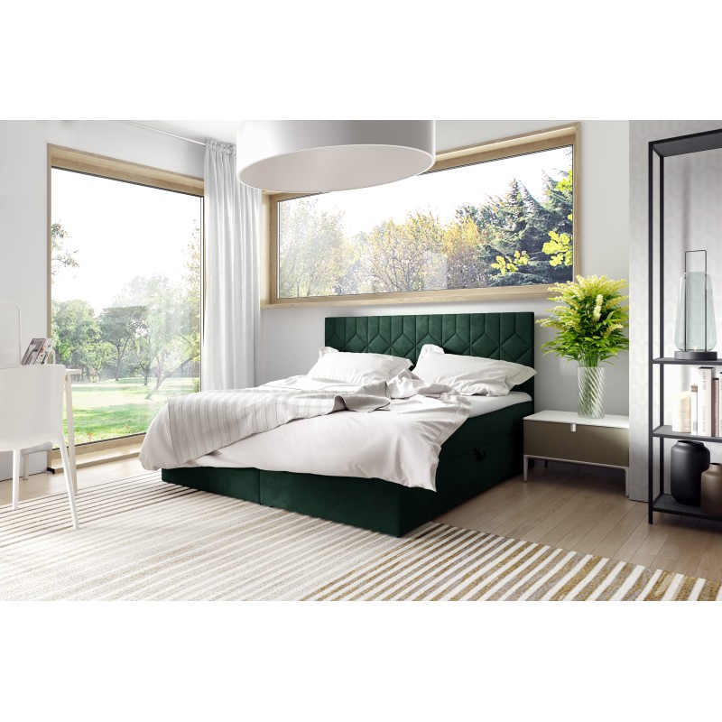 Cama continental Zendo V con contenedor para ropa de cama, tela Fresh 13