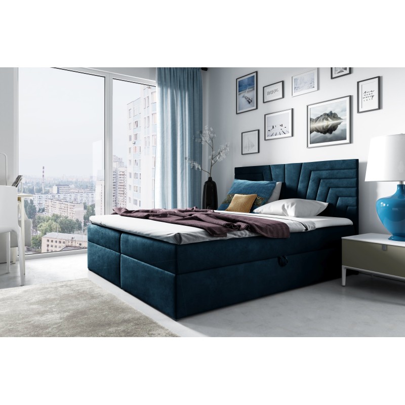 Cama continental Zendo IV con contenedor para ropa de cama, tela Fresh 11