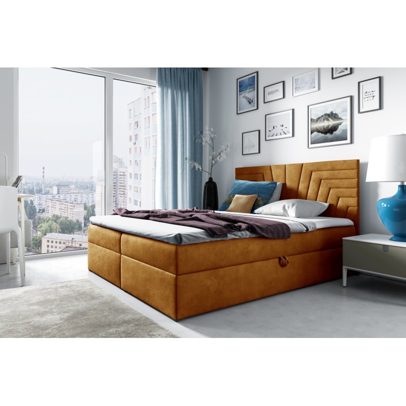 Cama continental Zendo IV con contenedor para ropa de cama tela Fresh 37 Cama continental Zendo IV con contenedor para ropa de cama tela Fresh 37