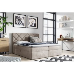 Cama continental Zendo III con contenedor para ropa de cama tela Fresh 2
