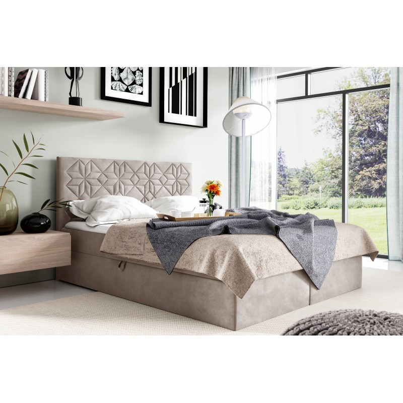Cama continental Zendo con contenedor para ropa de cama tela Fresh 2