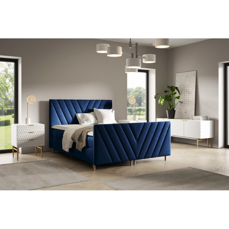 Karo Plus continental bed with a bedding container, fabric Fresh 11 Karo Plus continental bed with a bedding container, fabric Fresh 11