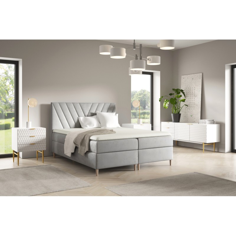 Continental bed Karo with bedding storage, fabric Fresh 84