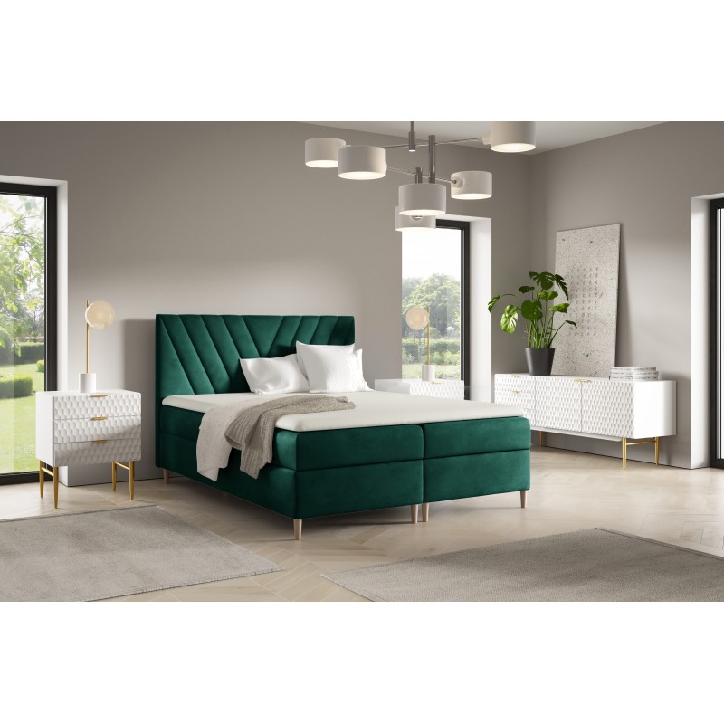 Continental bed Karo with storage for bedding, fabric Fresh 37