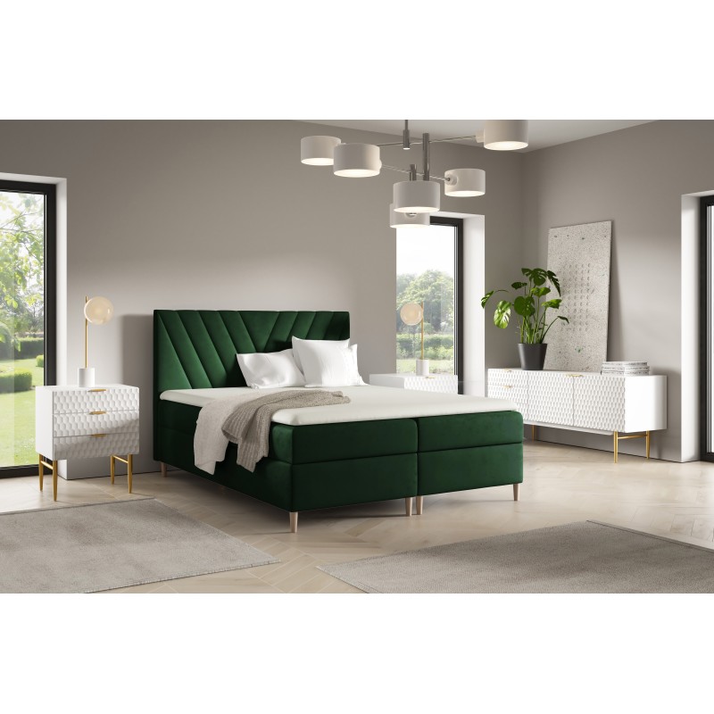 Karo continental bed with a bedding container in Fresh 13 fabric