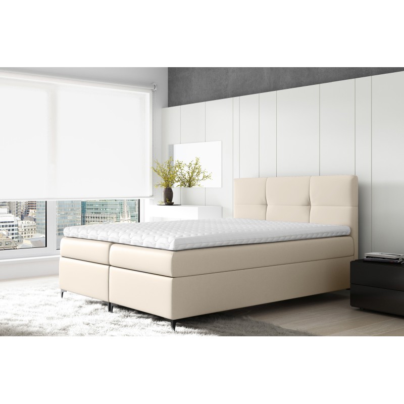 Continental bed Bari with a bedding container in fabric Soft 33 Continental bed Bari with a bedding container in fabric Soft 33