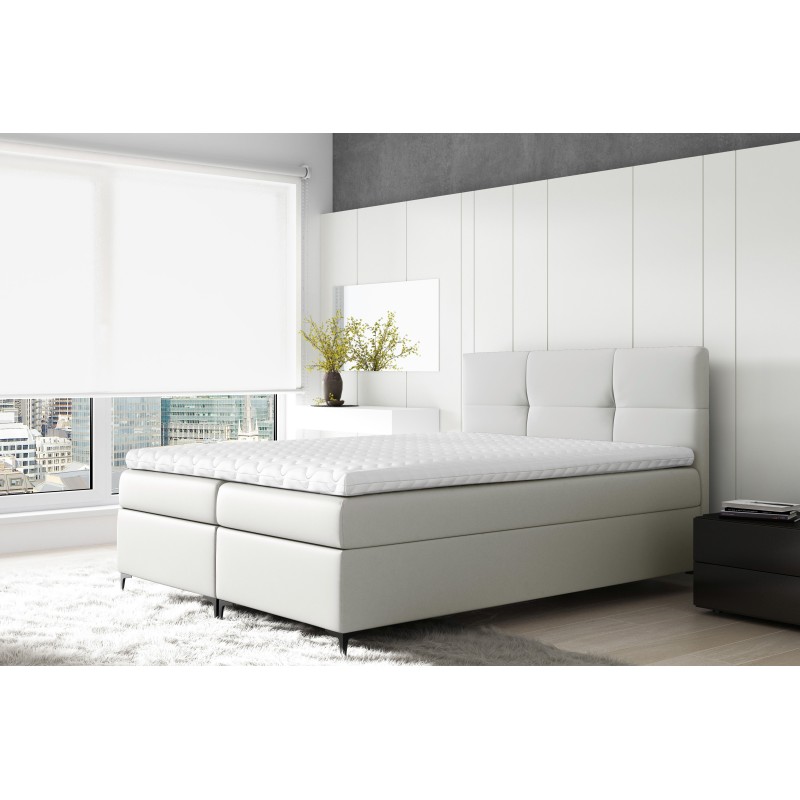 Continental bed Bari with bedding storage in fabric Soft 17 Continental bed Bari with bedding storage in fabric Soft 17