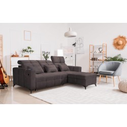 Luxuriöses Ecksofa Zeni mit Schlaffunktion im Samtstoff, Wave 10 | Ihr Ort für Komfort