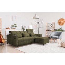 Luxus-Ecksofa Zeni mit Schlaffunktion in Samtstoff, Wave 11 | Ihr Ort des Komforts