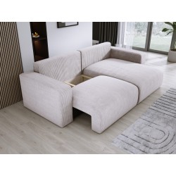 Carli corner sofa with sleeping function, fabric Poso 100 Carli corner sofa with sleeping function, fabric Poso 100