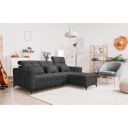 Luxus-Ecksofa Zeni mit Schlaffunktion in Samtstoff, Wave 16 | Ihr Ort für Komfort