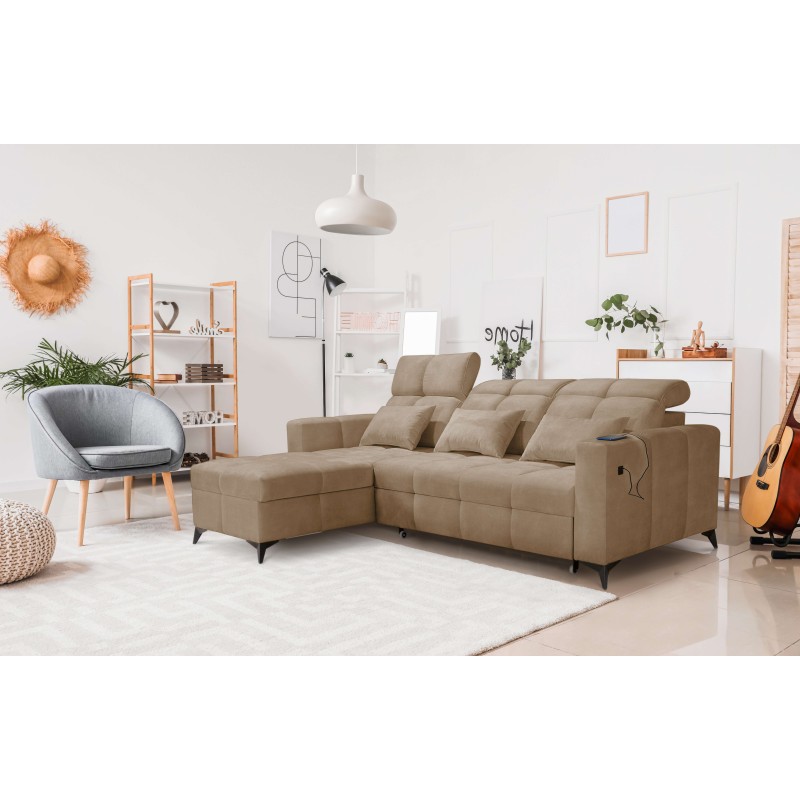 Luxuriöse Ecksofa Zeni mit Schlaffunktion in Samtstoff, Wave 4 | Ihr Ort für Komfort Luxuriöse Ecksofa Zeni mit Schlaffunktion in Samtstoff, Wave 4 | Ihr Ort für Komfort
