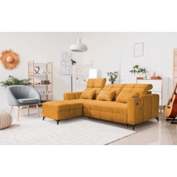 Luxus-Ecksofa Zeni mit Schlaffunktion in Samtstoff, Wave 5 | Ihr Ort für Komfort