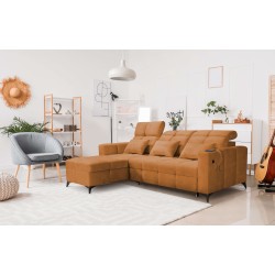 Luxus-Ecksofa Zeni mit Schlaffunktion im Samtstoff, Wave 6 | Dein Ort für Komfort