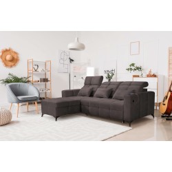 Luxuriöses Ecksofa Zeni mit Schlaffunktion im Samtstoff, Wave 10 | Ihr Ort für Komfort