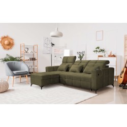 Luxus-Ecksofa Zeni mit Schlaffunktion in Samtstoff, Wave 11 | Ihr Ort des Komforts
