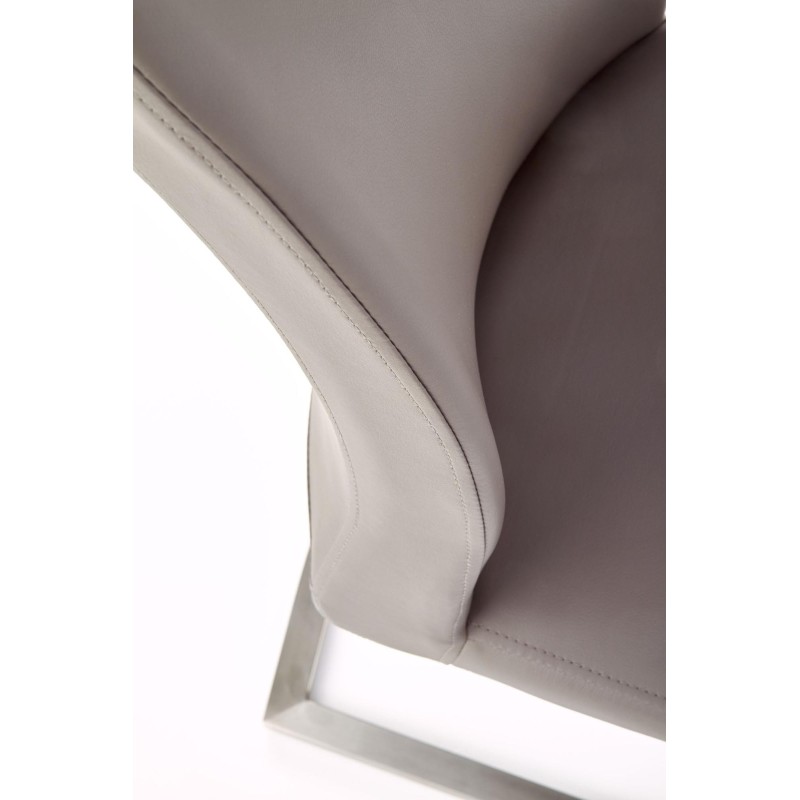 'OPAL / Brushed Metal / Grey Faux Leather' 'OPAL / Brushed Metal / Grey Faux Leather'
