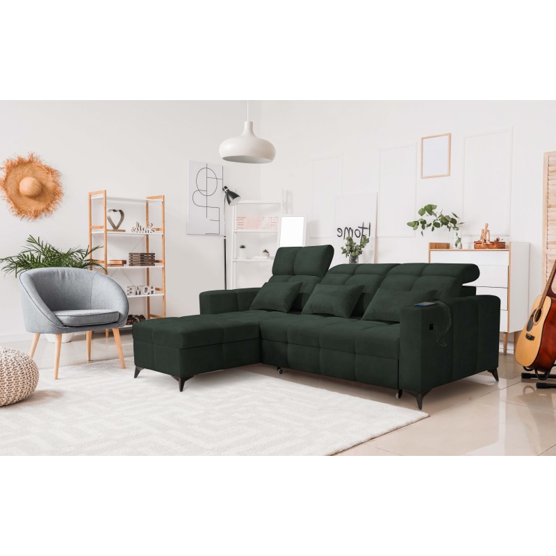 Luxuriöse Ecksofa Zeni mit Schlaffunktion in Samtstoff, Wave 12 | Ihr Ort für Komfort Luxuriöse Ecksofa Zeni mit Schlaffunktion in Samtstoff, Wave 12 | Ihr Ort für Komfort