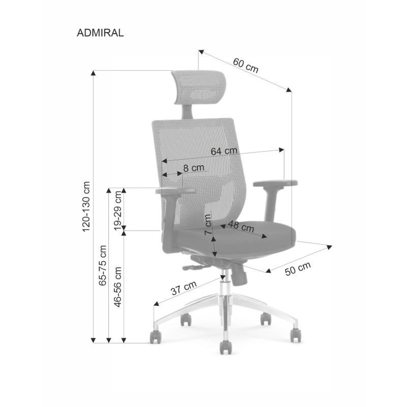 'ADMIRAL Office Chair in Ash Grey / Black' 'ADMIRAL Office Chair in Ash Grey / Black'