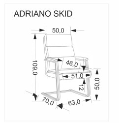 ADRIANO SKID fotel pracowniczy czarny ADRIANO SKID fotel pracowniczy czarny