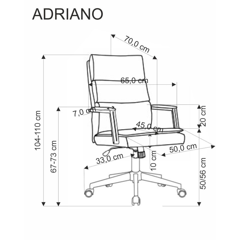 ADRIANO fotel obrotowy popielaty ADRIANO fotel obrotowy popielaty