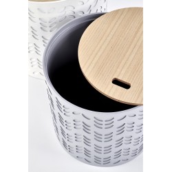 'ALBA Set of Two Benches with Storage in White / Ash' 'ALBA Set of Two Benches with Storage in White / Ash'