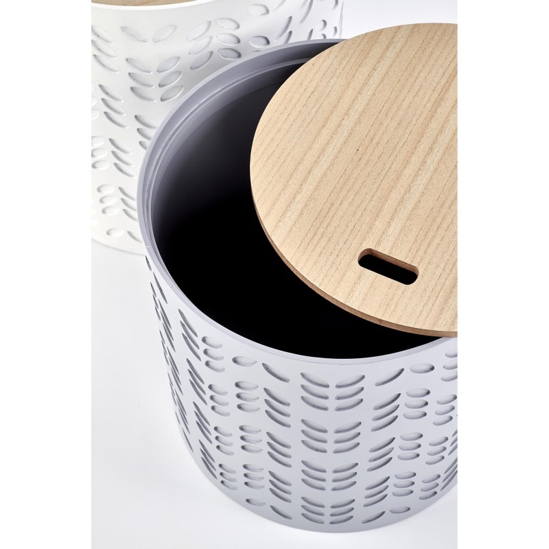 'ALBA Set of Two Benches with Storage in White / Ash' 'ALBA Set of Two Benches with Storage in White / Ash'