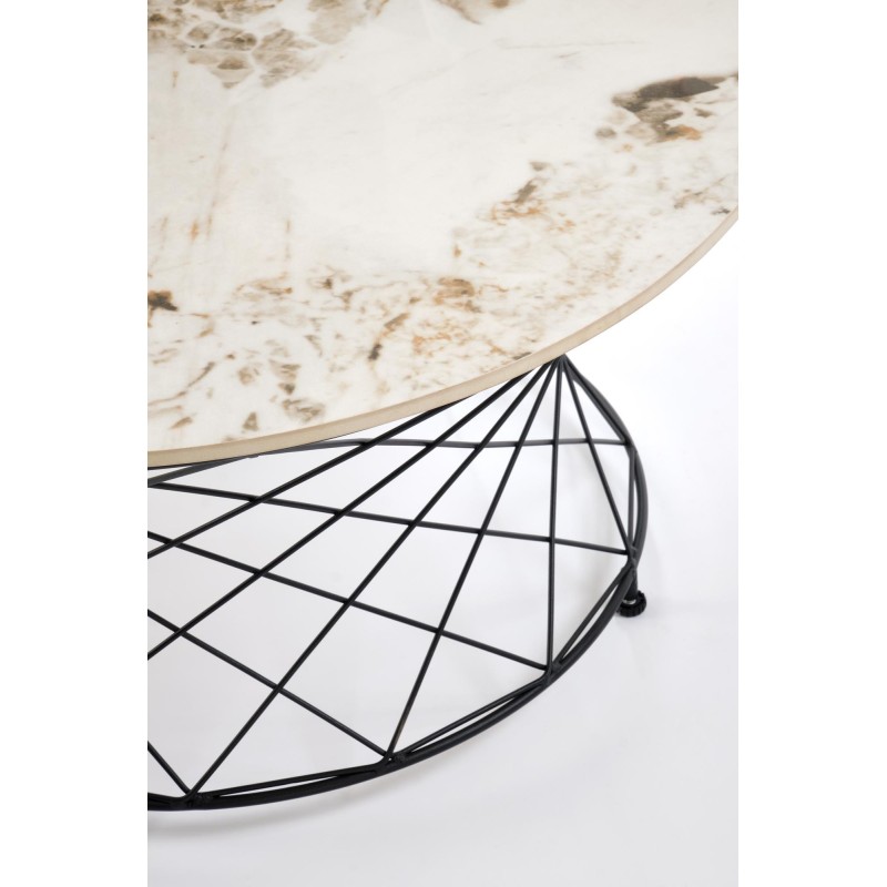 'ALESSIA Coffee Table, Beige Marble / Black' 'ALESSIA Coffee Table, Beige Marble / Black'