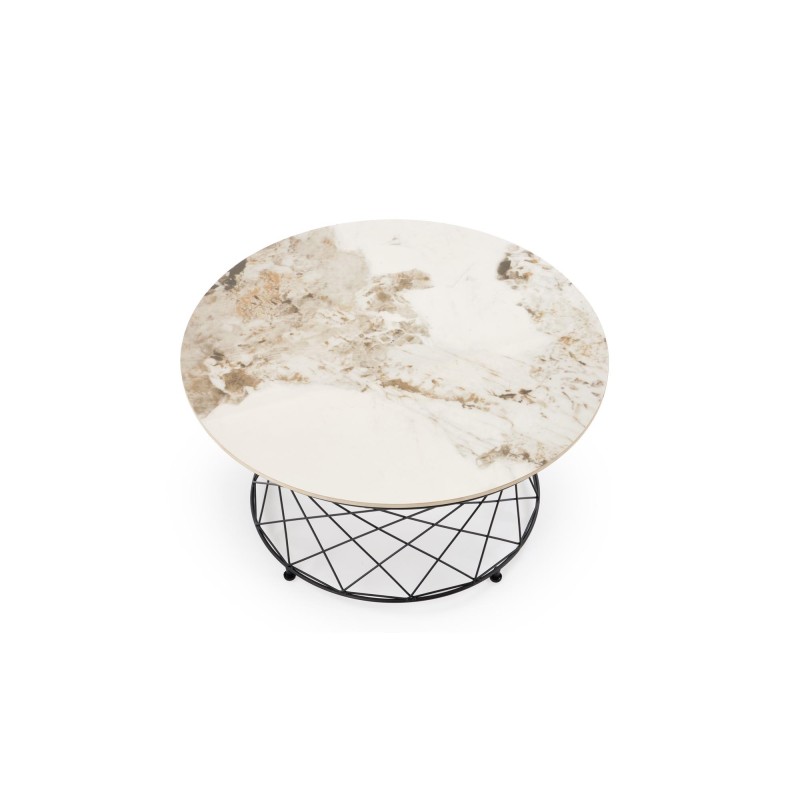 'ALESSIA Coffee Table, Beige Marble / Black' 'ALESSIA Coffee Table, Beige Marble / Black'