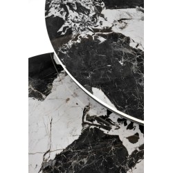 'ALEXANDRA Set of 2 Benches, Black Marble / Black' 'ALEXANDRA Set of 2 Benches, Black Marble / Black'