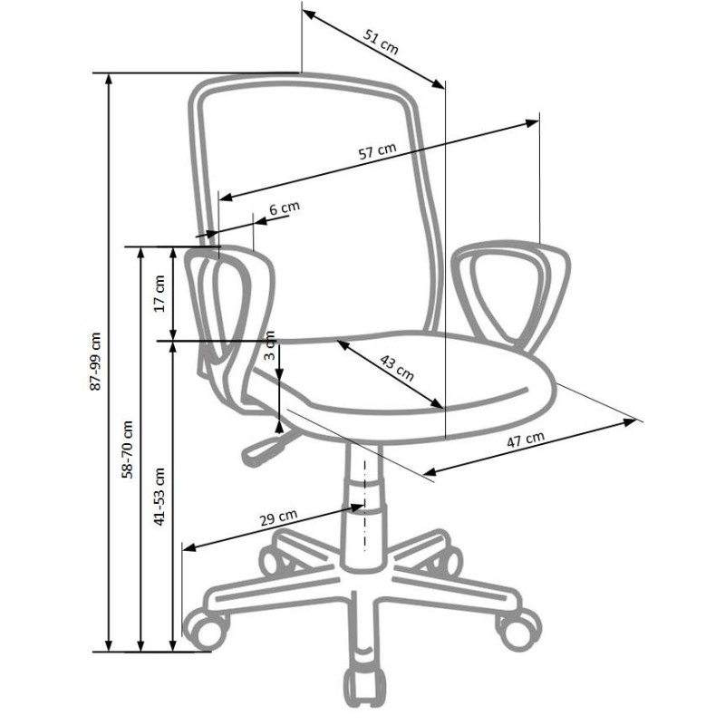 'ALEX Office Chair in Black-Gray' 'ALEX Office Chair in Black-Gray'