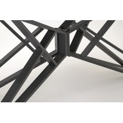 'ALFREDO Extendable Table, White Marble / Black' 'ALFREDO Extendable Table, White Marble / Black'