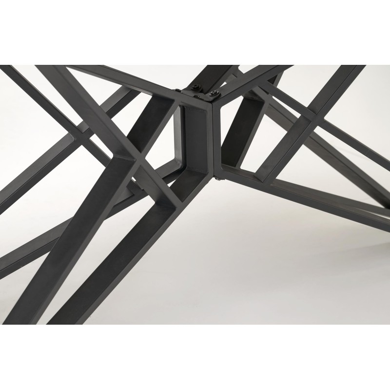 'ALFREDO Extendable Table, White Marble / Black' 'ALFREDO Extendable Table, White Marble / Black'